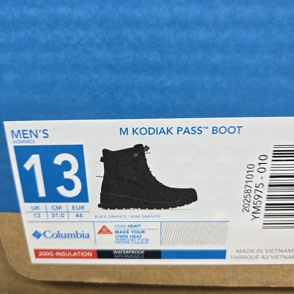 New Columbia Kodiak Pass Men's Waterproof Omni Heat Boots Shoes Size 13 - Picture 8 of 8
